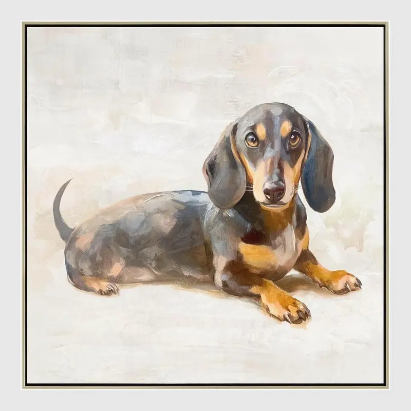 Dachshund Daydream Mini Canvas – 42.5X42.5Cm Playful Pet Wall Art 1