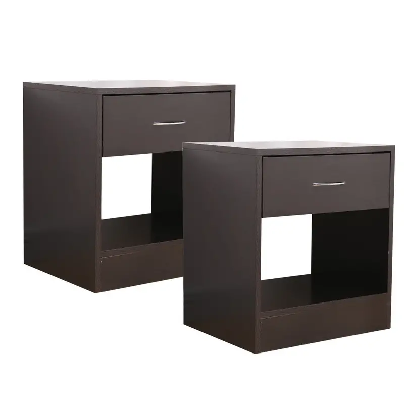 Dandi Brown Nightstand Set – Twin Bedside Tables With Drawers 1