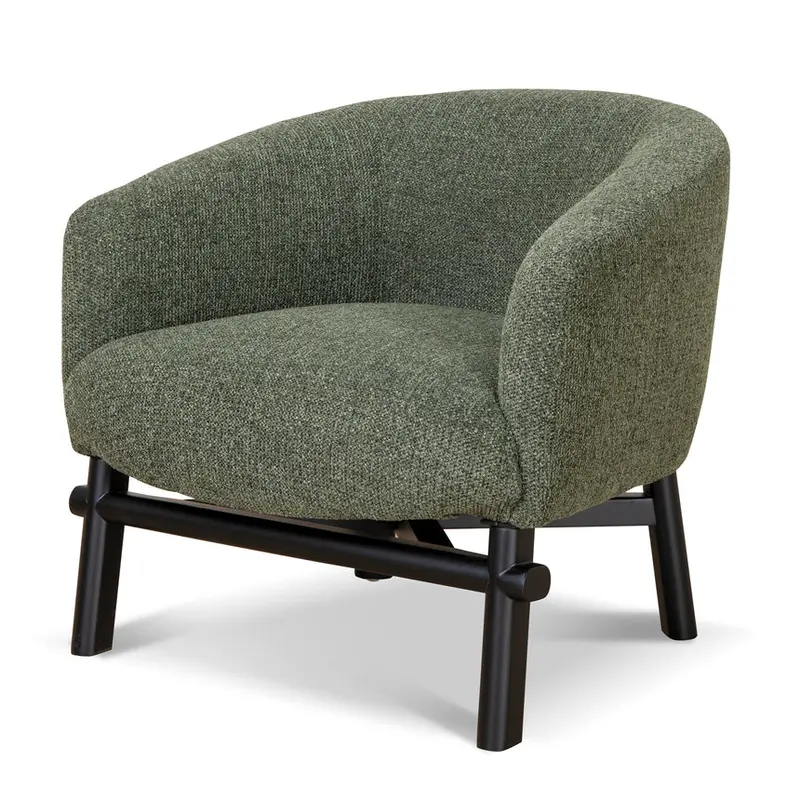 Dark Green Coral Fabric Armchair 1