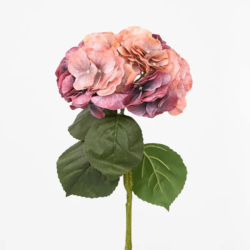 Dark Rust Real-Touch Hydrangea Stem – 64Cm 1