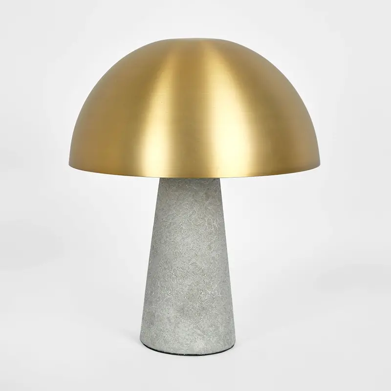 Degraves Concrete And Brass Table Lamp With Matching Shade 1