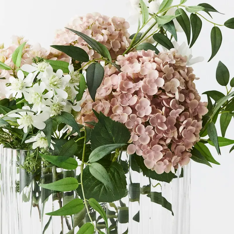 Delphinium-Hydrangea Table Centerpiece – Vase Included 1