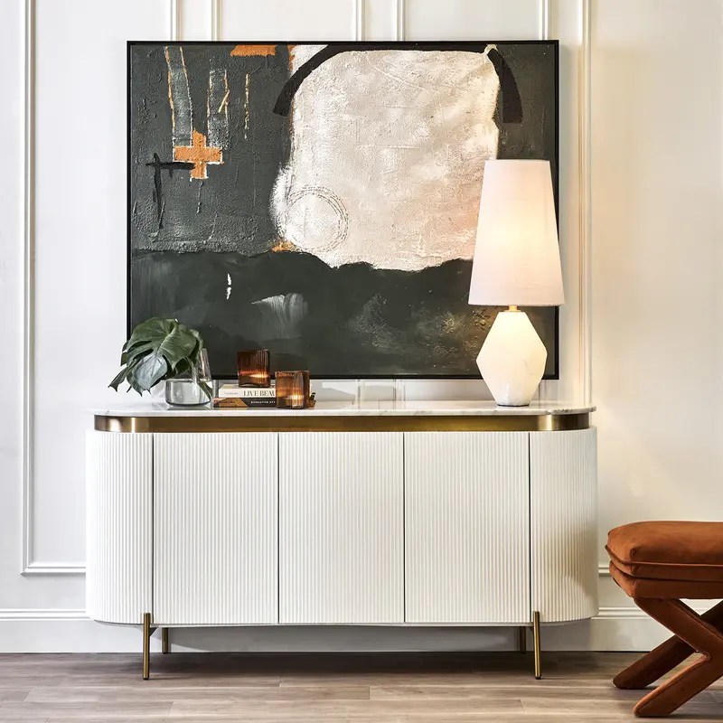 Demarco White Painted Wooden Buffet Cabinet 1