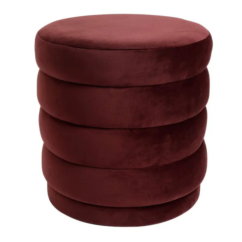 Demi Velvet Stool In Mulberry Hue 1