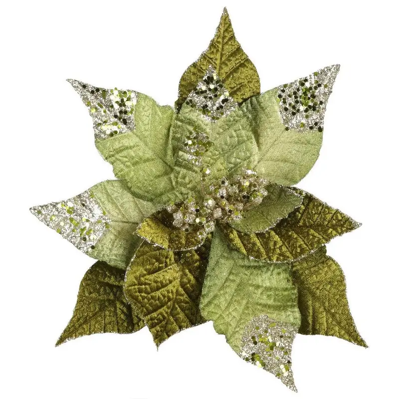 Diva Green Clip-On Flower – Elegant Botanical Hair Or Garment Clip 1