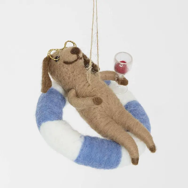 Dog-In-Tube Hanging Christmas Tree Ornament 1