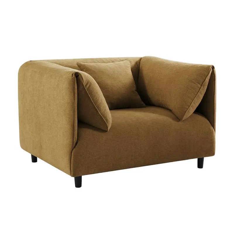 Dominic Butterscotch Leather-Blend Armchair 1