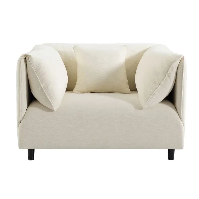 Dominic Ivory Fabric Armchair 1
