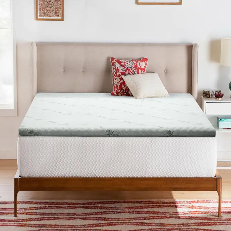 Double Gel Memory Foam Mattress Topper – 8 Cm Pressure-Relieving Bamboo-Enhanced Layer 1