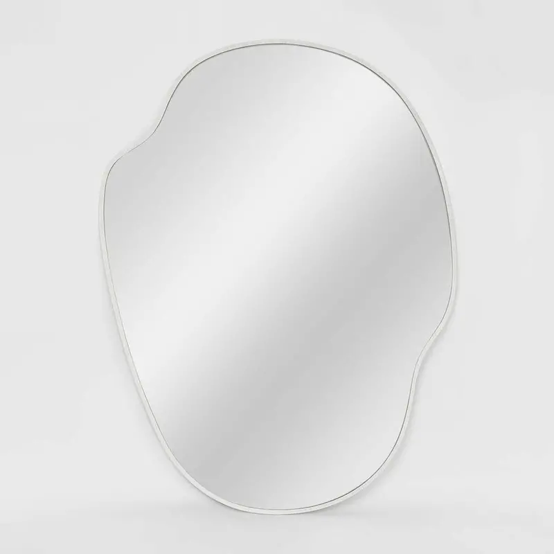 Dune Organic Large White Wall Mirror – Soft Matte Frame Design 1