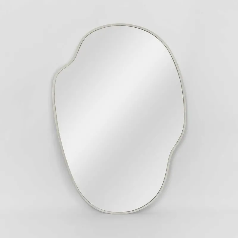 Dune Organic Small White Mirror – Minimalist Framed Wall Decor 1