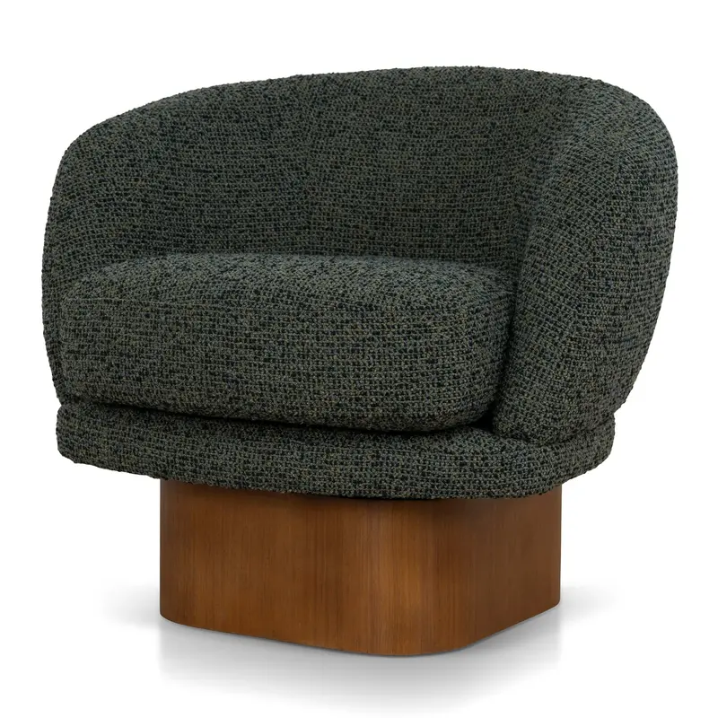 Dusky Green Fabric Swivel Armchair 1