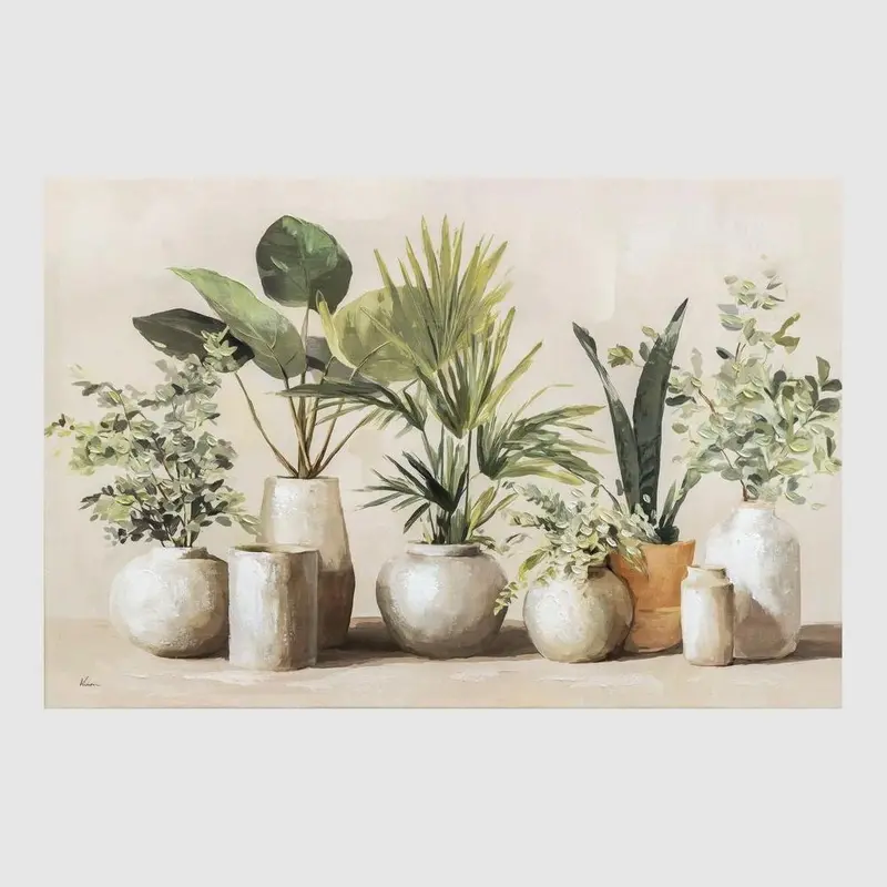 Earthen Greens Textural Wall Art – 122.5 X 80.5 Cm Landscape-Oriented Print 1
