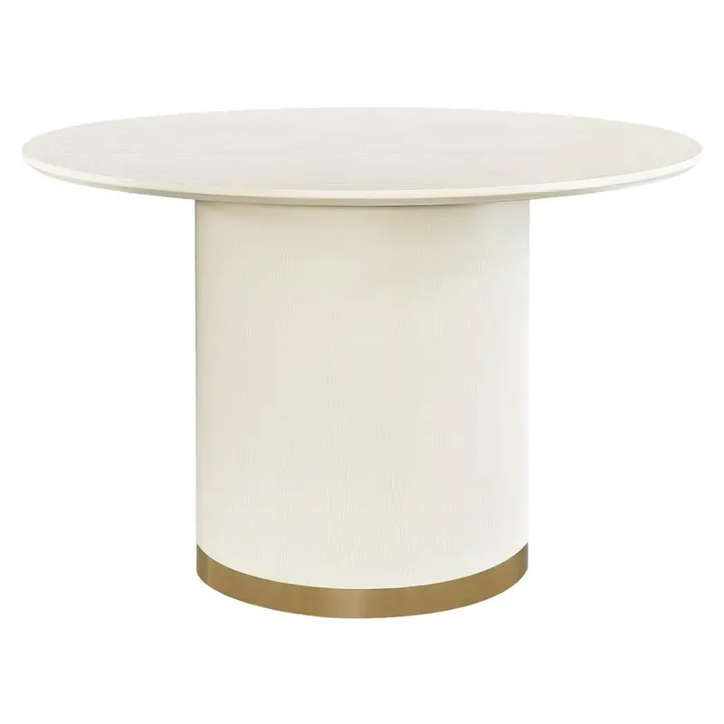 Eli 1.2M Ivory-Finished Round Dining Table 1