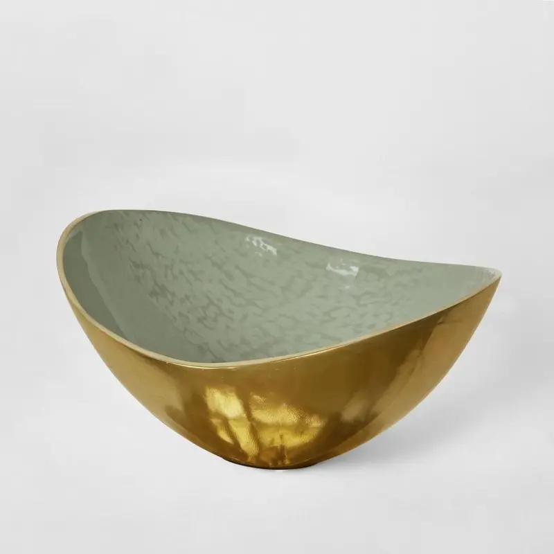 Elsa Mint Gloss Curved Bowl – Large Ceramic Serving Bowl 1