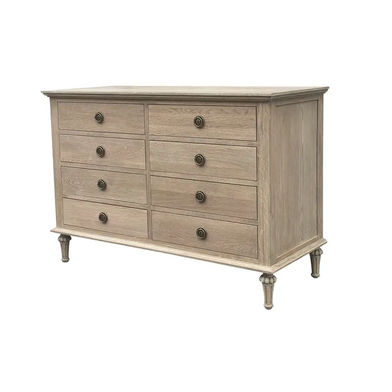 Emmerson Eight-Drawer Weathered Oak Dresser 1