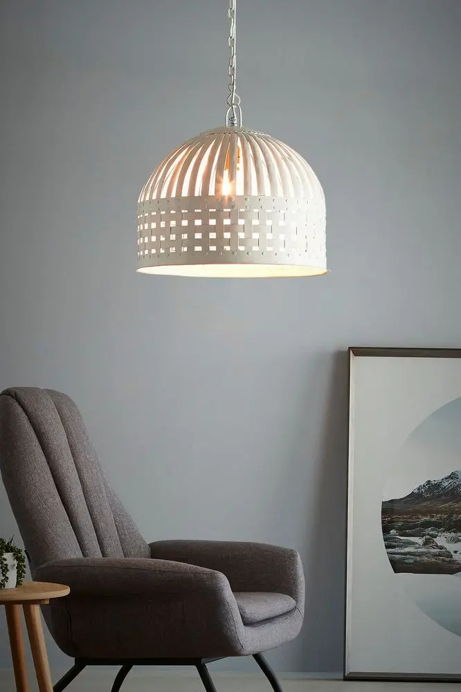 Esch Small Antique White Ceiling Pendant 1
