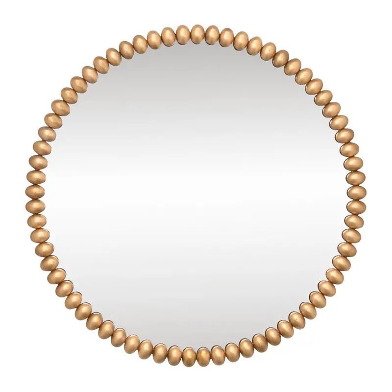 Esme Gold Leaf Round Wall Mirror – Elegant Gilded Frame 1