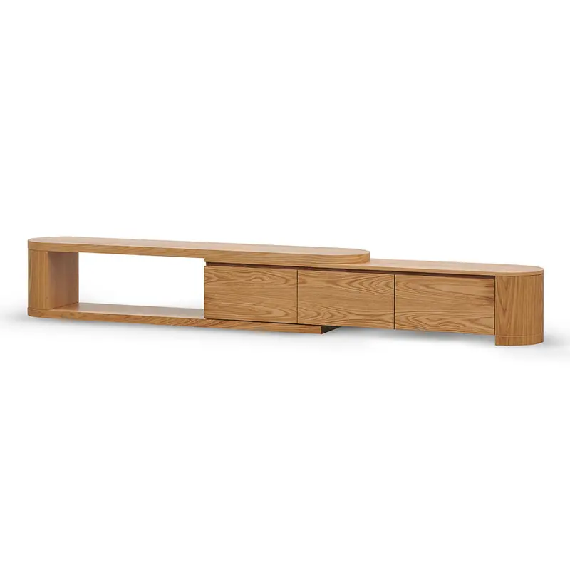 Expandable Natural Oak Tv Entertainment Unit 1