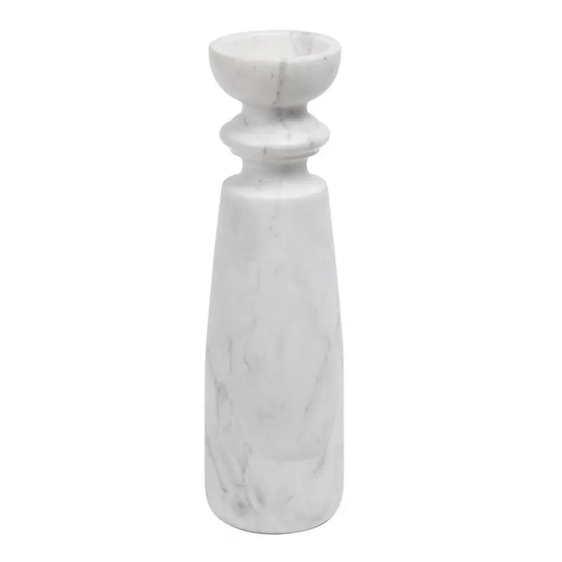 Extra-Large White Santiago Marble Candlestick 1