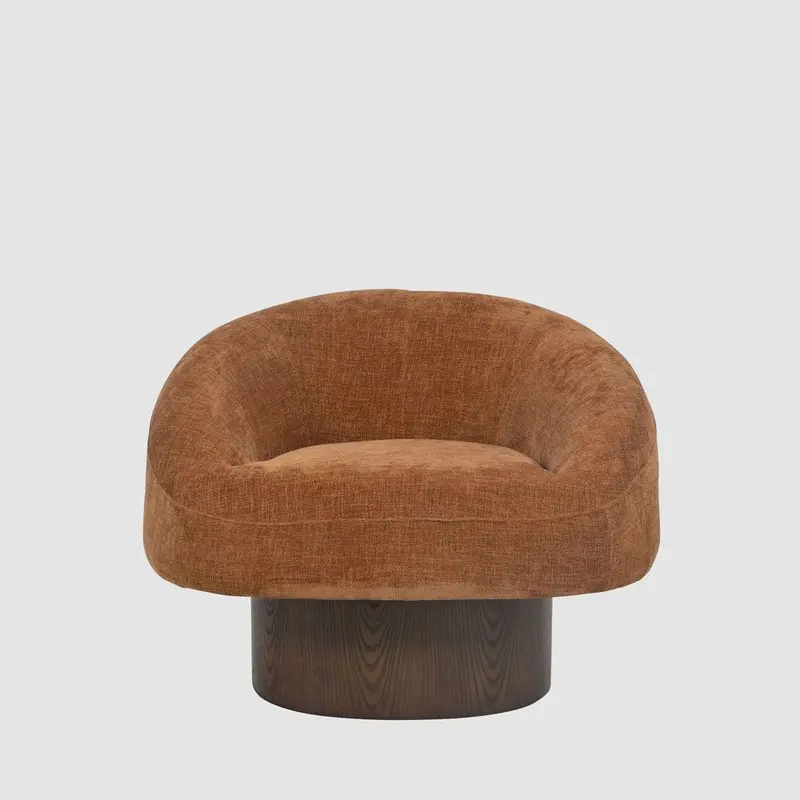 Finn Swivel Armchair – Sienna Brown Upholstered Seating 1