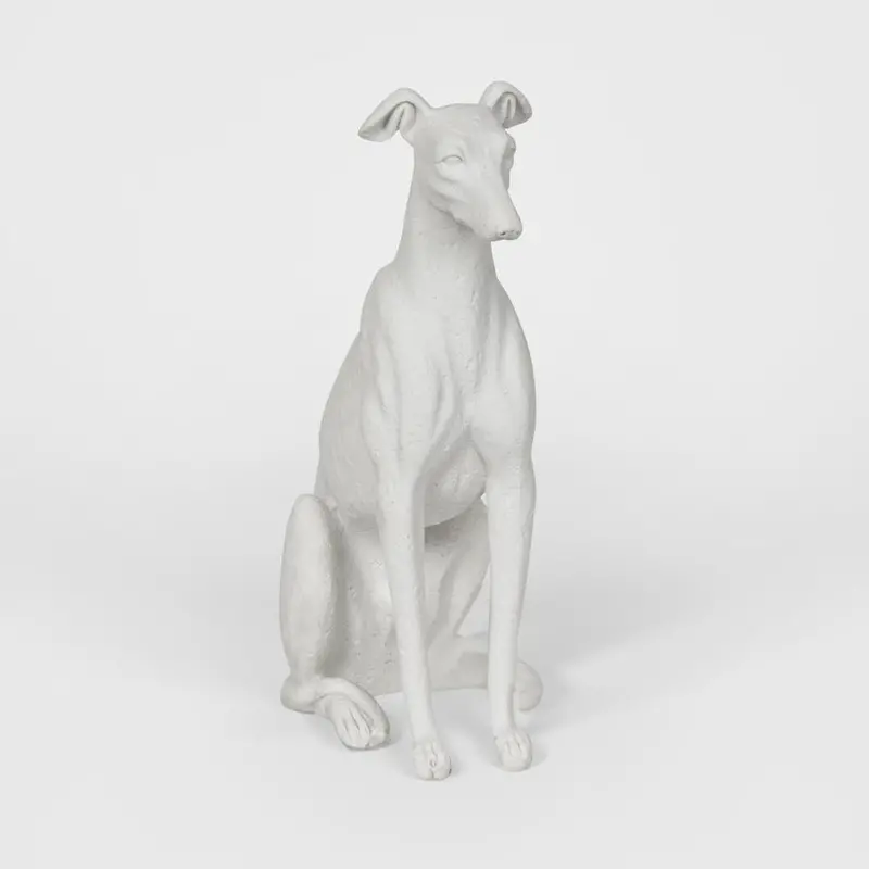 Finn White Dog Sculpture – Minimalist Ceramic Animal Figurine 1