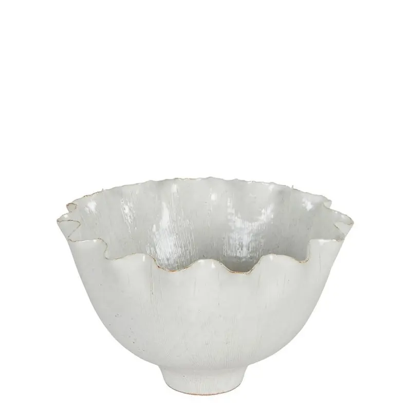 Flora White Ceramic Bowl – Minimalist Tabletop Accent 1