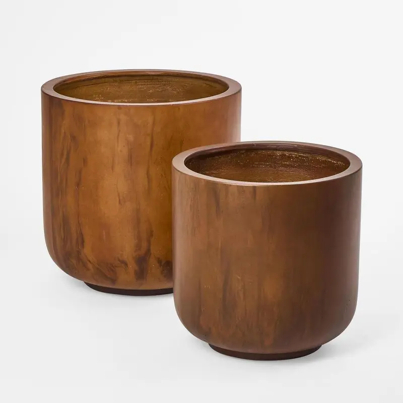 Florian Rust-Effect Planter Set – Two-Piece 1
