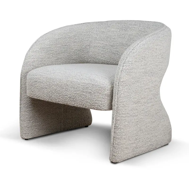 Fog Grey Fabric Armchair – Muted Cool-Tone Upholstered Chair 1