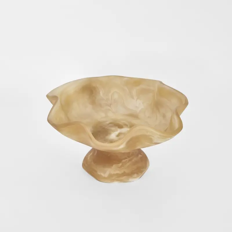 Footed Toffee Swirl Resin Halo Bowl 1