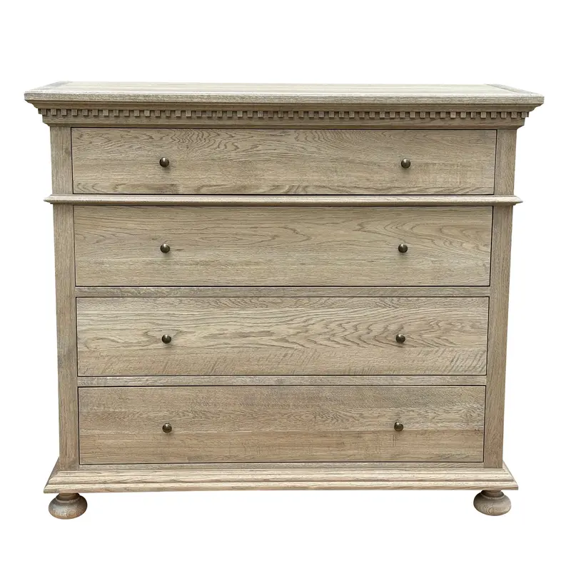 Four-Drawer Weathered Oak French Chest 1
