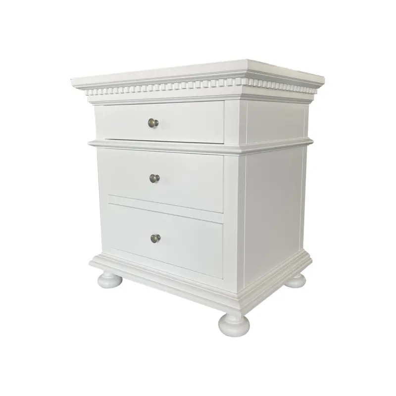 Frances Side Table – Soft Satin White Surface 1