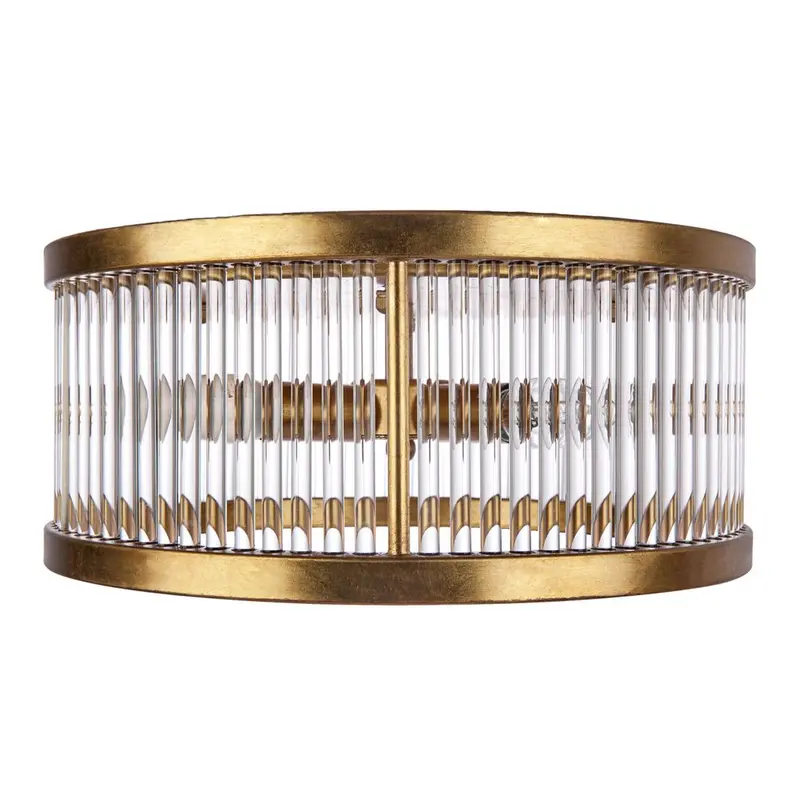 Francine Flush-Mount Ceiling Light In Antique Gold Finish 1