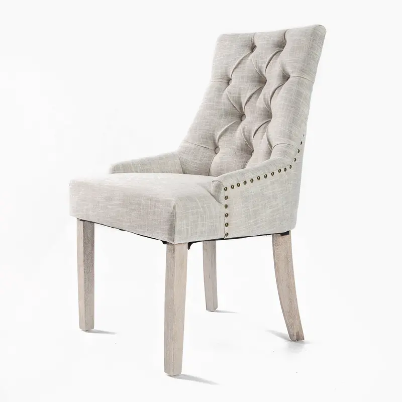 French Provincial Cream Dining Chair – Solid Oak Leg Design With Elegant Amour Finish 1
