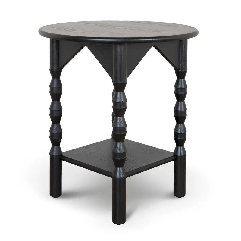 Full Black 52Cm Side Table – Matte Finish 1