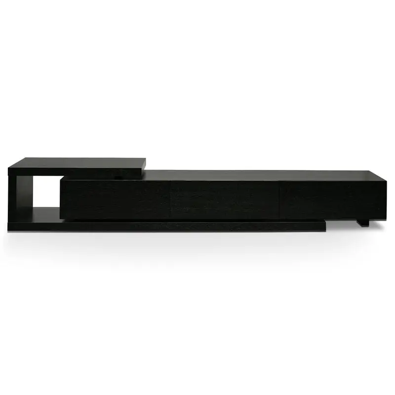 Full-Black Scandinavian Lowline Tv Unit (2.4–3.07M) 1