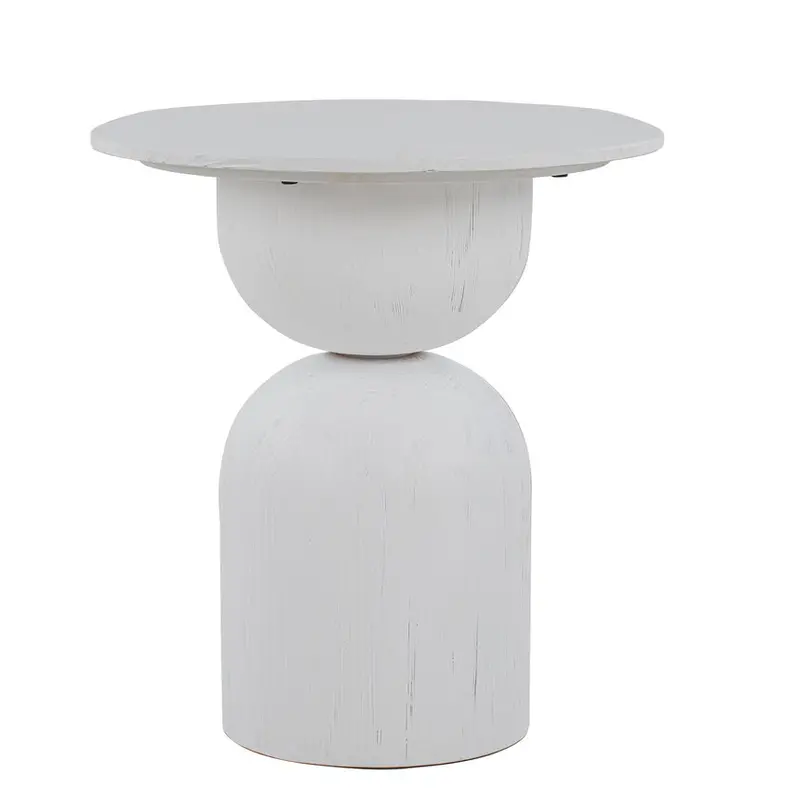 Full-White Round Side Table – 50Cm Diameter 1