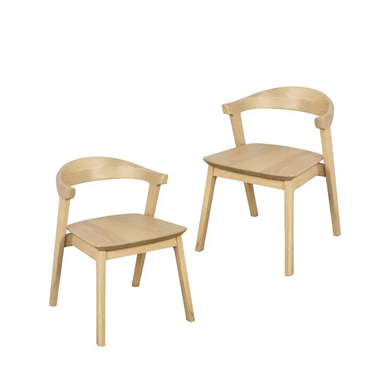 Fynn Oak Dining Chair – Set Of Two, Natural Solid Wood Finish 1