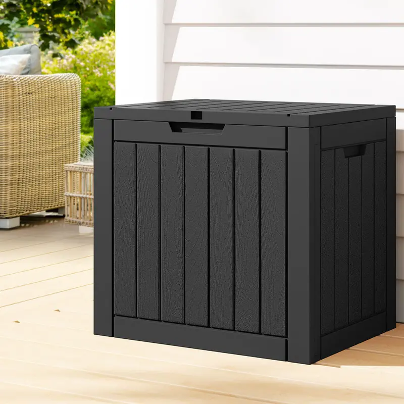 Gardeon 118L Lockable Outdoor Toy & Tool Storage – Compact Garden Shed In Black 1