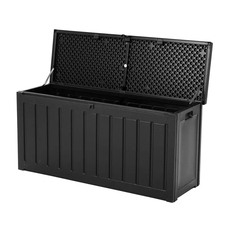 Gardeon 240L Heavy-Duty Lockable Outdoor Storage Bench — Black Garden Shed Alternative 1