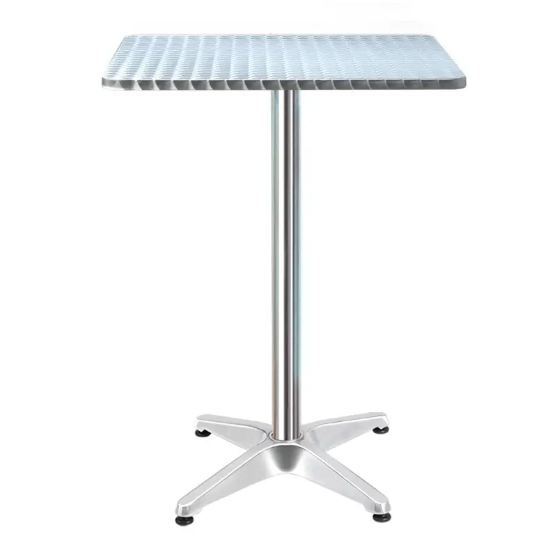 Gardeon Adjustable Square Aluminum Outdoor Bar Table – 70 Cm To 110 Cm Height 1