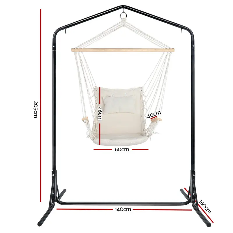 Gardeon Cream Garden Hammock Chair With Stand — Ideal For Backyard Swinging 1