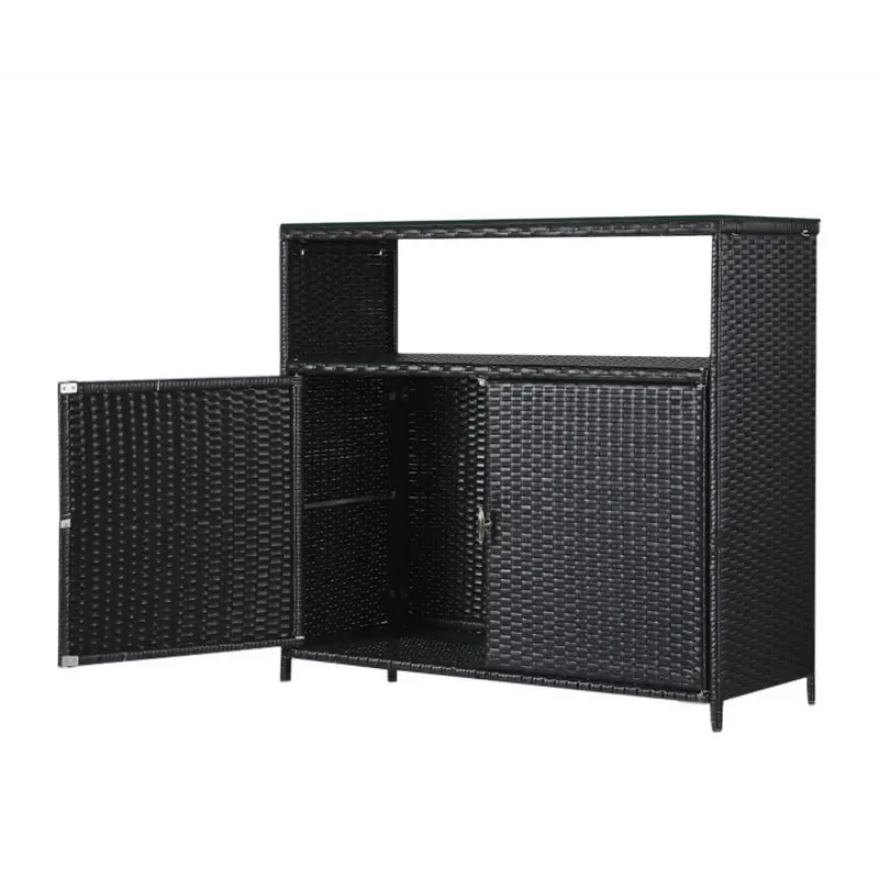 Gardeon Wicker-Style Outdoor Storage Cabinet – Weather-Resistant Garden Shed & Tool Organizer 1