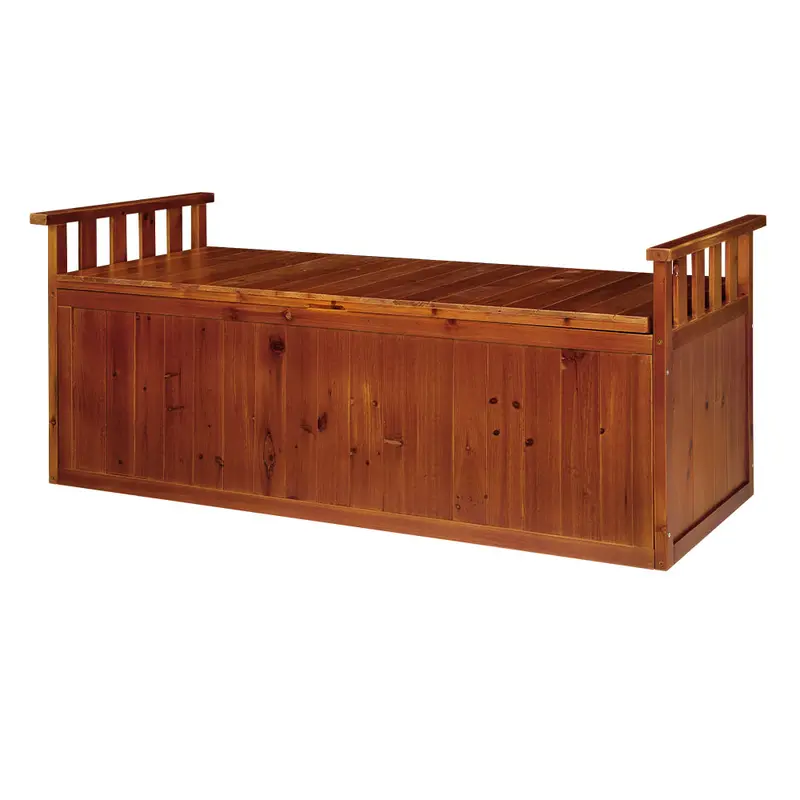 Gardeon Xl Natural Wood Outdoor Storage Bench – 129 Cm Garden Toy Chest & Patio Seating 1