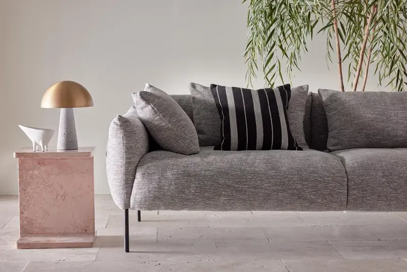Giano 3-Seater Sofa In Grey Fleck Fabric 1
