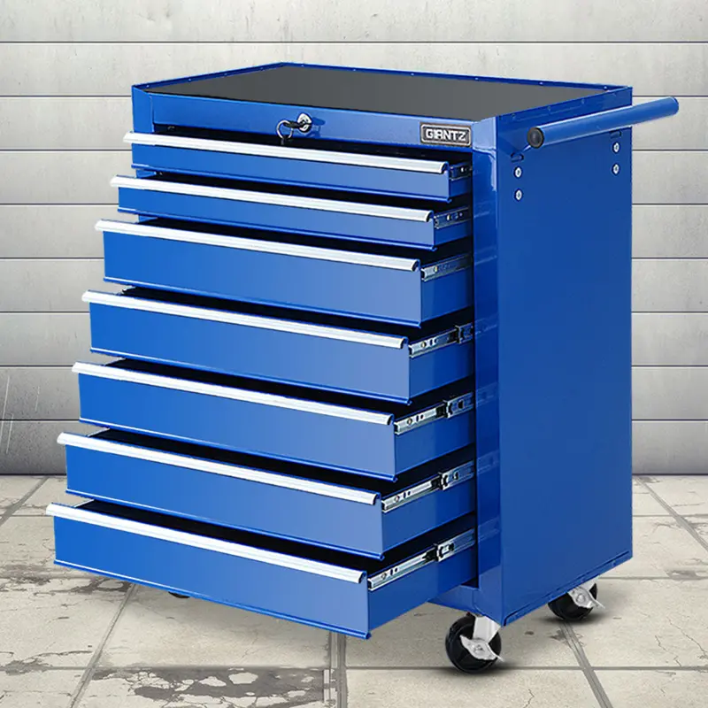 Giantz Blue 7-Drawer Tool Cabinet – Stationary Garage & Workshop Storage Trolley 1