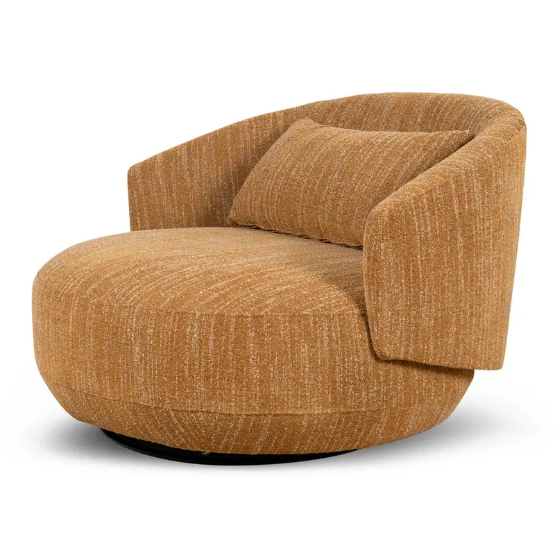 Ginger Brown Fabric Accent Armchair – Cozy Contemporary Design 1
