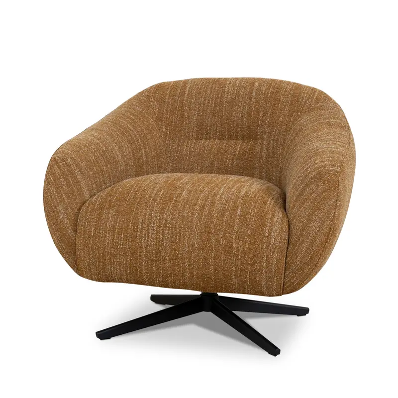 Ginger Brown Swivel Armchair 1