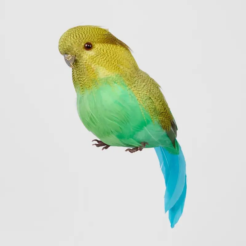 Glitter-Beak Budgie Ornament – Vibrant Green 1