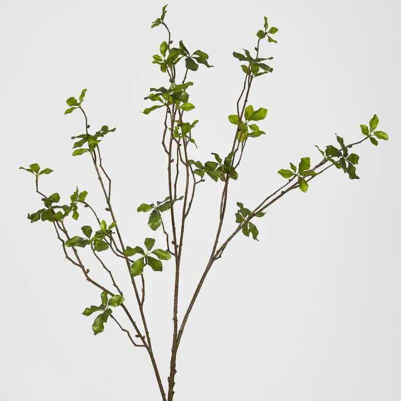 Glossy Leaf Spray – Shiny Faux Foliage Stem For Modern Decor 1